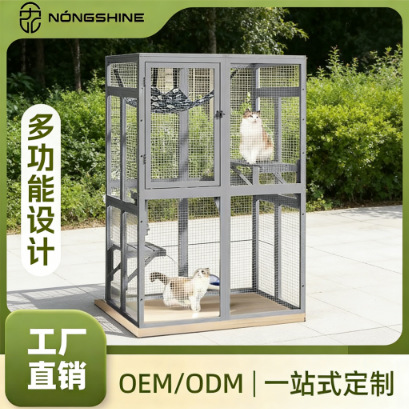 야외용 나무 고양이 울타리, 실내용 고양이 화장실, 고양이 클라이밍 프레임, 나무 애완동물 하우스 쉼터