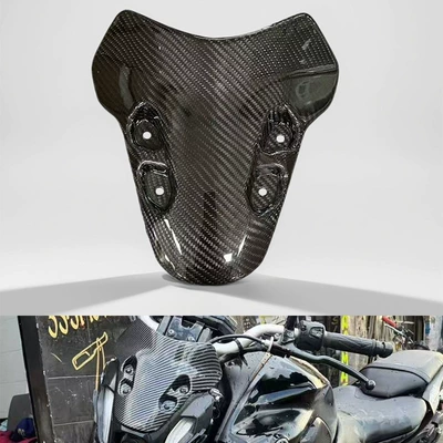 Cross-Border Applicable Yamaha Mt-07 Mt07 Modified Carbon Fiber Front Windshield Deflector Hood Competitive Windshield (Motorcycle front windshield) - 3k-carbon-fiber
