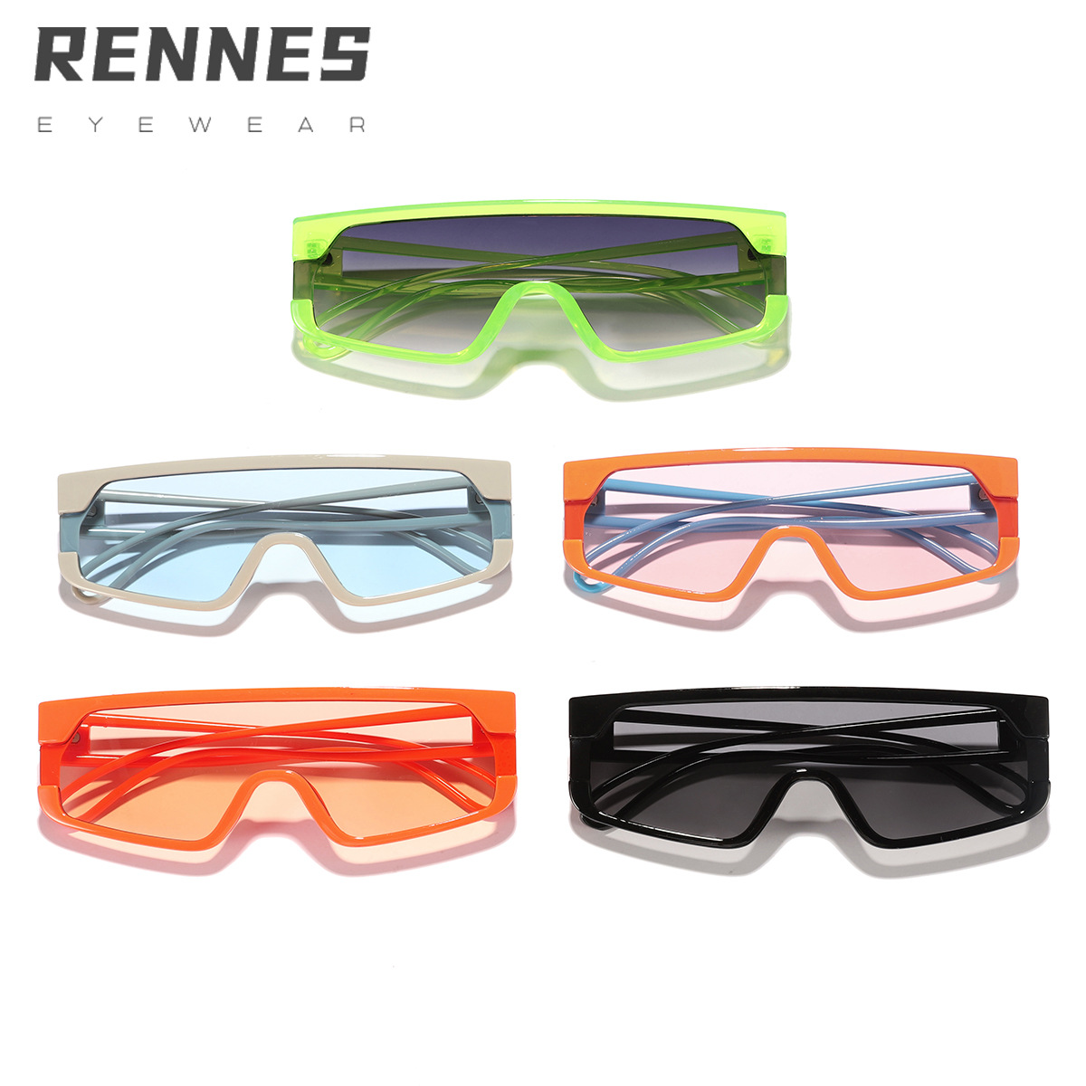 2024 nuevas gafas de sol para hombres y mujeres, personalidad transfronteriza, gafas de sol europeas y americanas, tendencia al por mayor, gafas de sol integradas de vanguardia