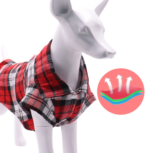 Pet Grid Shirt Dog Clothes Summer Thin Breathable Puppy Clothing Bichon Small Dog T-shirt Cat Clothes