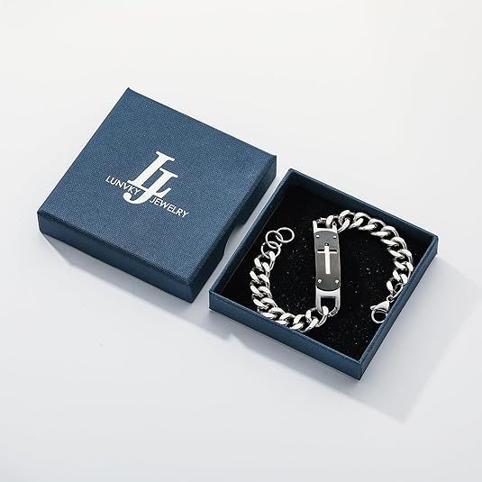 Set collana e bracciale a catena cubana da uomo in acciaio_voghion.com