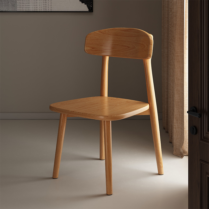 Nordic solid wood dining chair, home use, study back chair, dining table chair, dining room chair, walnut color dining stool, home use