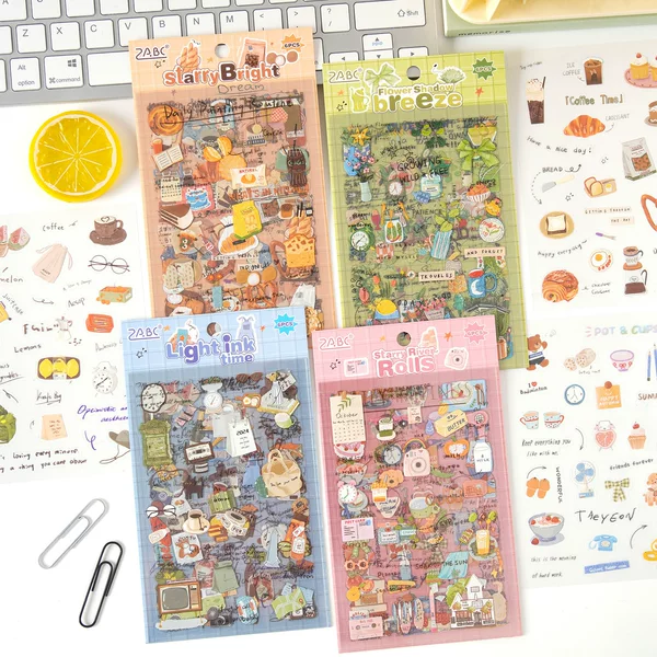 Yueqing Love Letter Scroll Journal Stickers Journal Material Cross-Border Pet Stickers Waterproof Stickers DIY Journal Stickers