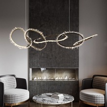 【天然水晶】餐廳吊燈輕奢簡約現代客廳北歐酒店別墅設計師款
