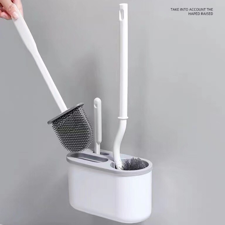 Wall-Mounted Japanese-Style Toilet Brush Bathroom Set Without Dead Corners Toilet Brush Long-Handled Soft-Bristled Cleaning Brush Home Daily Necessities