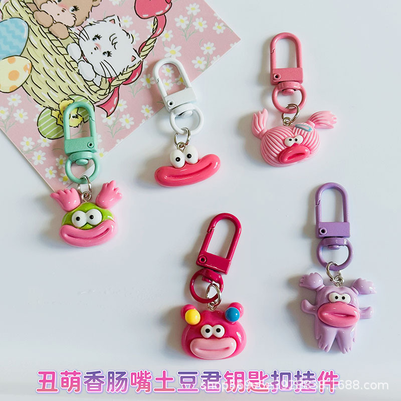 Cute and Funny Sausage Mouth Fried Potato Doll Keychain Sanfu Big Mouth Baby School Bag Pendant Bestie Gift Accessories Cute and Funny Sausage Mouth Fried Potato Doll Keychain Sanfu Big Mouth Baby School Bag Pendant Bestie Gift Accessories