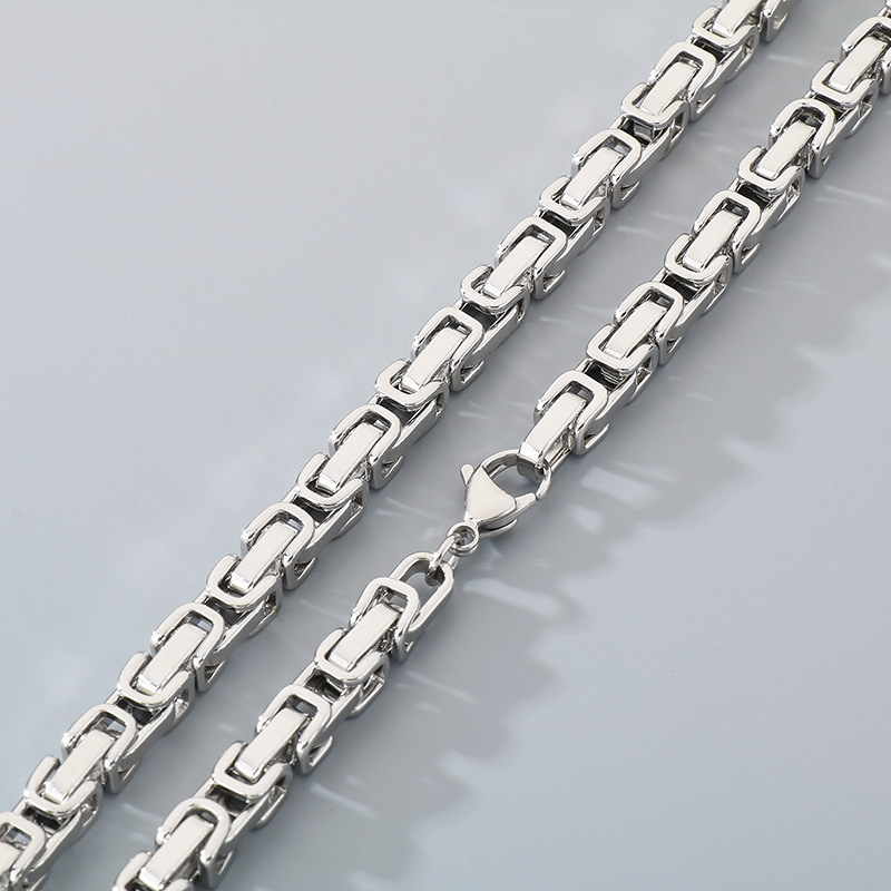 Byzantine Emperor Chain Necklace For Men In Stainless Steel_voghion.com