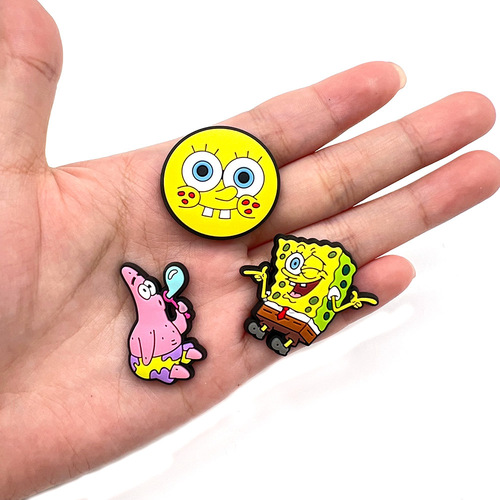 Cute SpongeBob-themed Croc-Style Shoes with PVC Soft-Gel Decorative Accessories—Perfect for DIY Cute Footwear