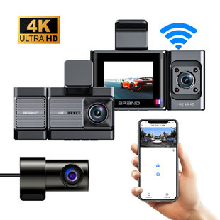 2025 A6703P New Model Driving Recorder with Three-Way Night Vision Lens, 4K High-Definition, 5.8g Wifi with Gps