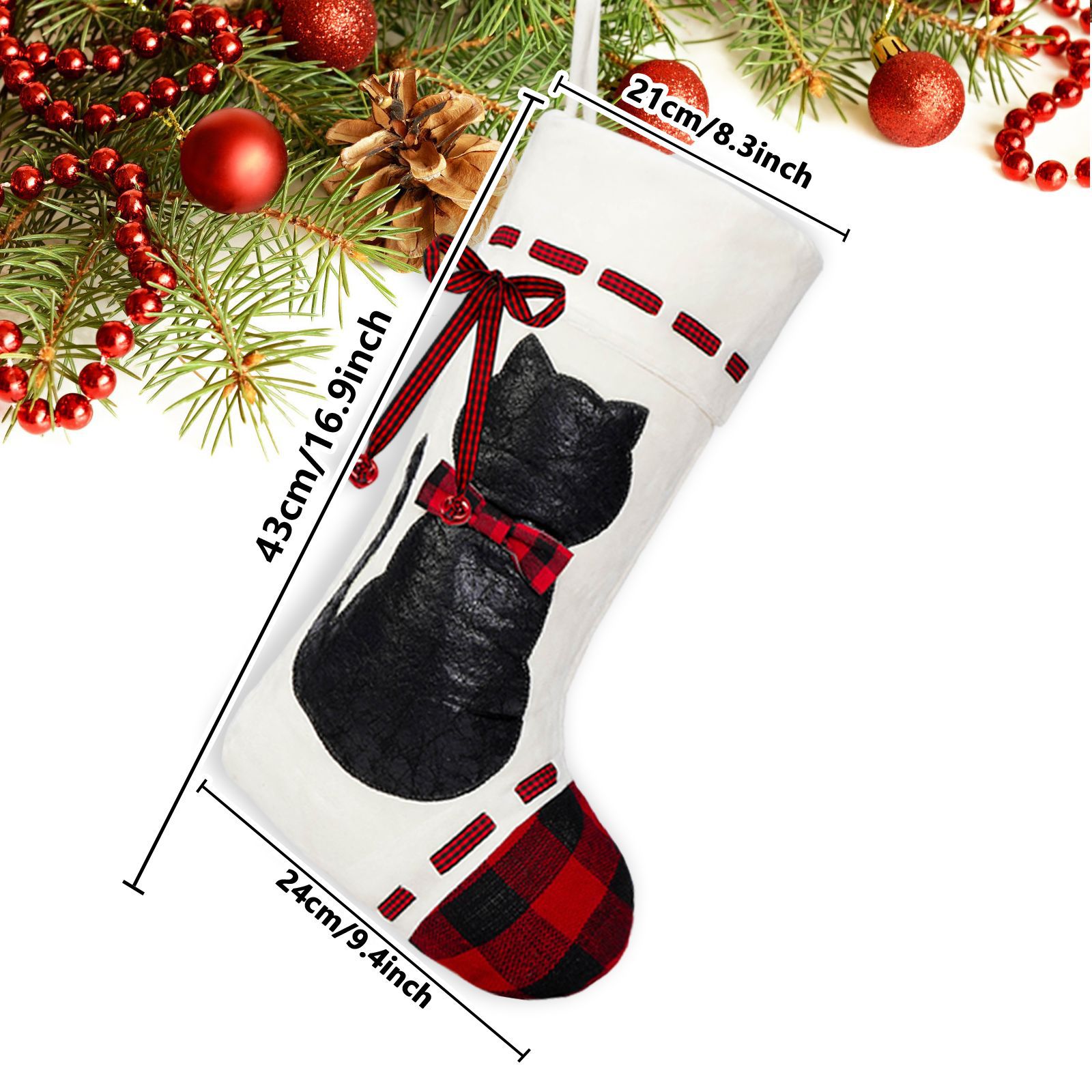 Calcetines de Navidad transfronterizos negros gatos gatos perros calcetines de Navidad creativos colgantes de Navidad bolsas de regalo lindas bolsas de dulces