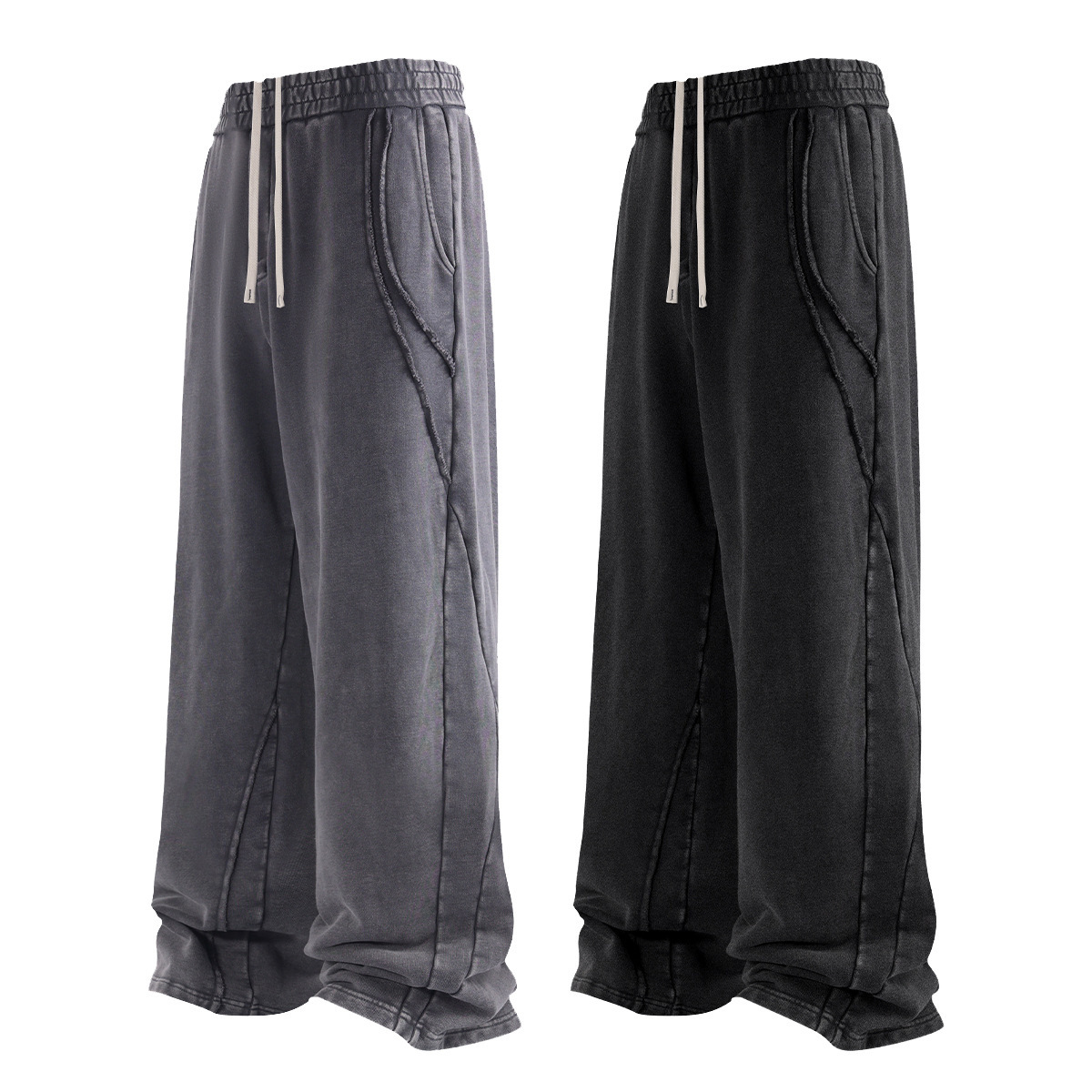 Chain tide hombre pantalones de caída invierno nuevos productos empalmados lavados pantalones de hombre retro sueltos VIBE viento algodón pantalones de calle