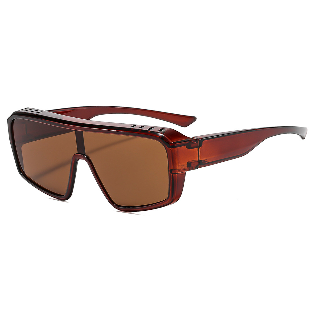 Herenzonnebril met vierkant montuur, over de oren, met UV-beschermende lenzen, modieuze retro rijbril, zwart volledig metalen montuur, unisex_voghion.com