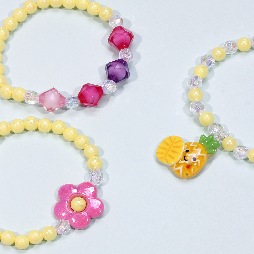 Cute Flower Pineapple Arylic Girlu0027S Bracelets 1 Set