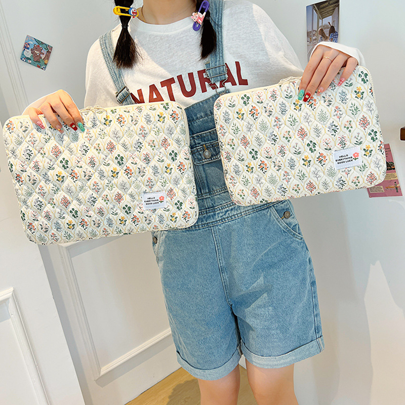 Korean Style Simple Shockproof ipad Tablet Bag macbook13 Inch Cute Floral Laptop Sleeve Bag ins Korean Style Simple Shockproof ipad Tablet Bag macbook13 Inch Cute Floral Laptop Sleeve Bag ins