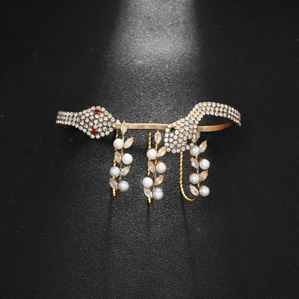 Nueva sensación de diseño de diamante completo brazalete de serpiente personalidad abierta brazalete de zircon accesorios de moda Brazalete mujer