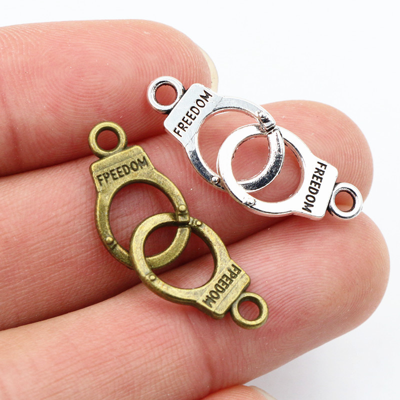 Alloy Handcuff Pendant DIY Jewelry Accessories Necklace Bracelet Pendant Trendy Jewelry Accessories Temu Hot Item