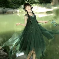 Оригинальный дизайн мох Hanfu женская одежда китайский стиль улучшенный китайский элемент