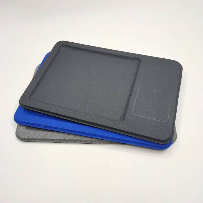 収納ボックストレイワイヤレス充電マウスパッドデスクトップワイヤレス充電収納トレイPUレザートレイ|undefined