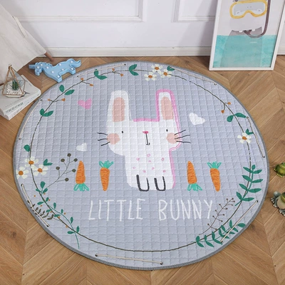 Avtomobil döşəmə paspasları, Floor Mat Round Outing Kidsren - little-white-rabbit-15-m-diameter-round-storage-mat
