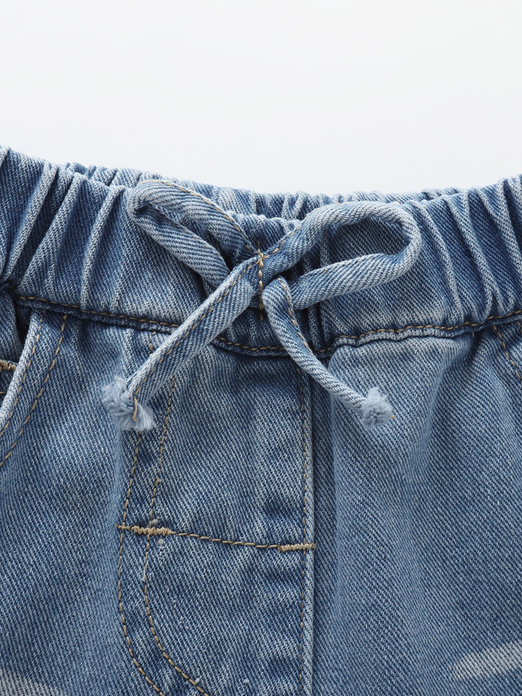 Transfronterizo malwee jeans para niñas pantalones para niños pequeños 3 a 8 años 100 a 150cm fuente de fábrica pantalones cortos image 2