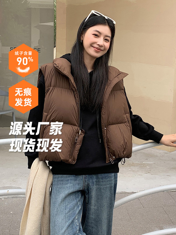 2025冬季新款韩版羽绒服马甲女短款立领加厚泡芙款保暖时尚高级感|undefined