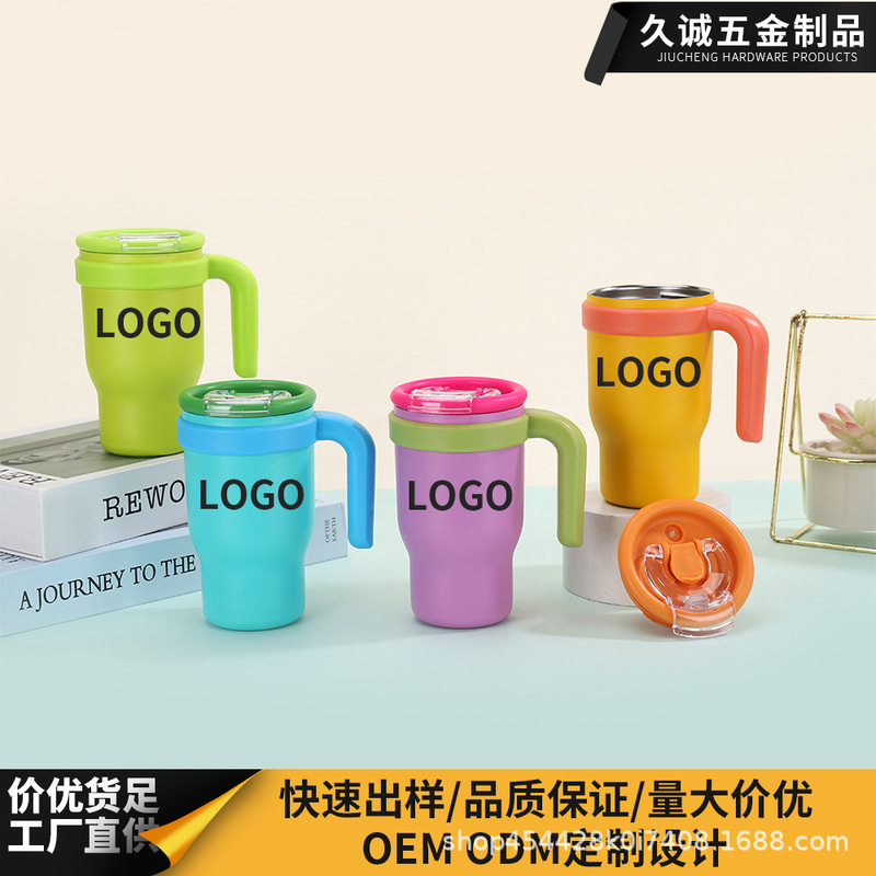 Cross-Border 14oz Double-Drink Ice Cup Mini Double-Layer Stainless Steel Vacuum Insulated Cup Portable Handle Car Cup Wholesale Cross-Border 14oz Double-Drink Ice Cup Mini Double-Layer Stainless Steel Vacuum Insulated Cup Portable Handle Car Cup Wholesale