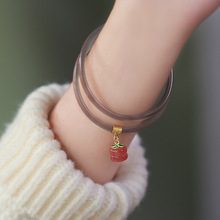 玛瑙叮当镯小众设计感轻奢复古时尚个性手镯古风玉髓感手饰女