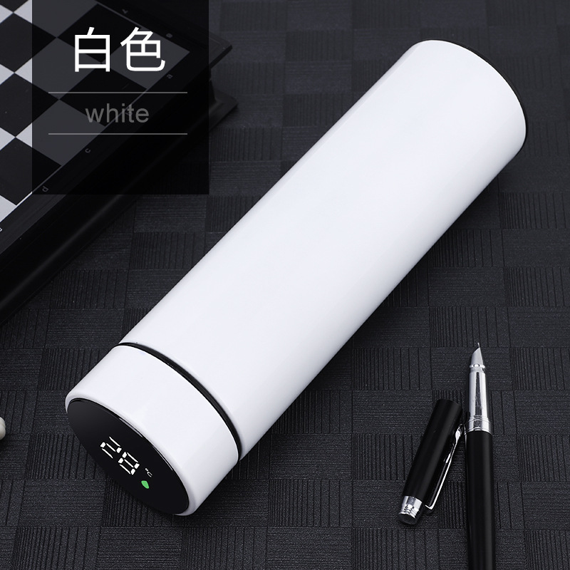 Negocio de acero inoxidable inteligente taza de aislamiento térmico Oficina taza recta hombres y mujeres publicidad regalo taza de agua personalización al por mayor