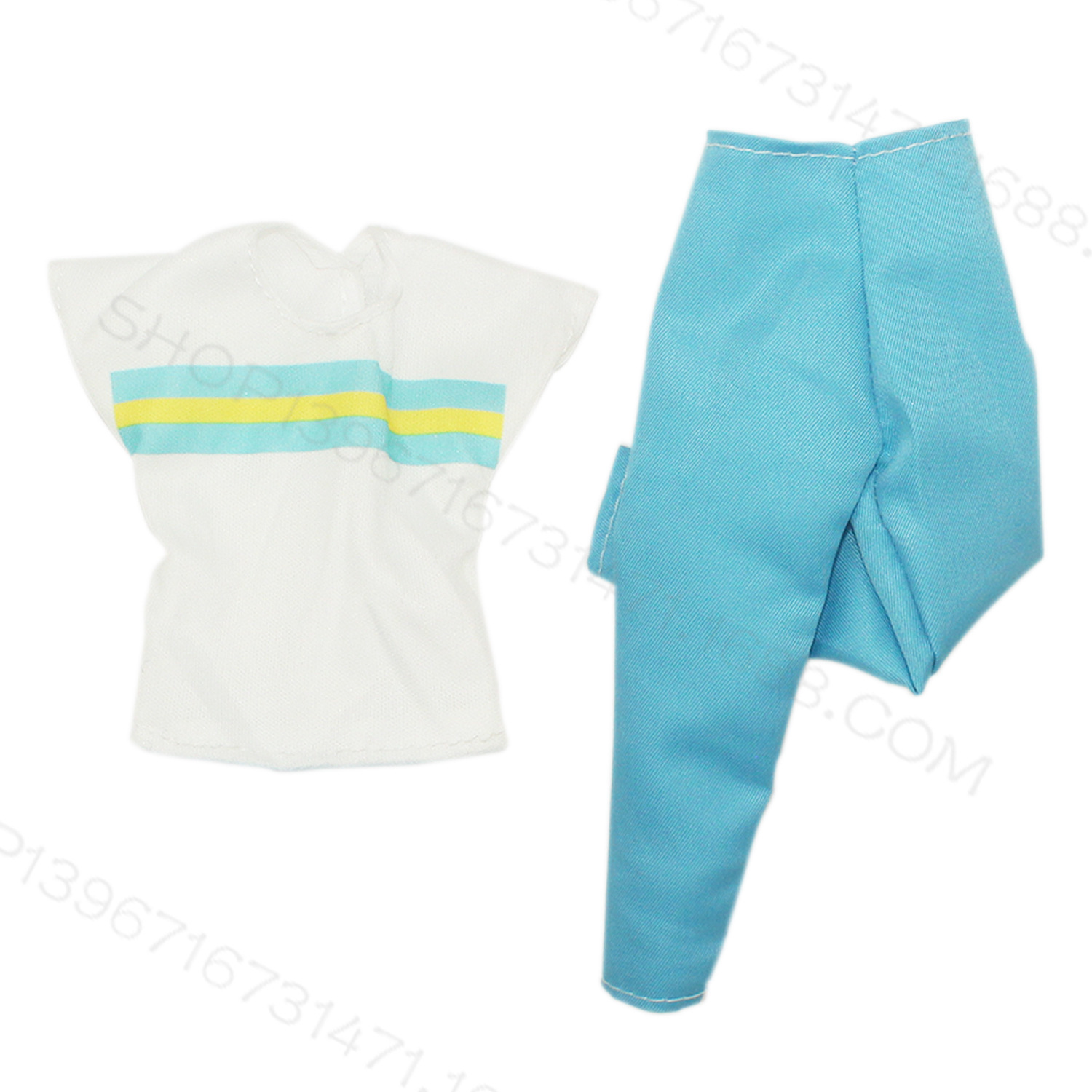 6 Points 30cm Barbie Ken Men's Ken Clothes Clothing Black African Doll New Long Pants Shorts Short Sleeves