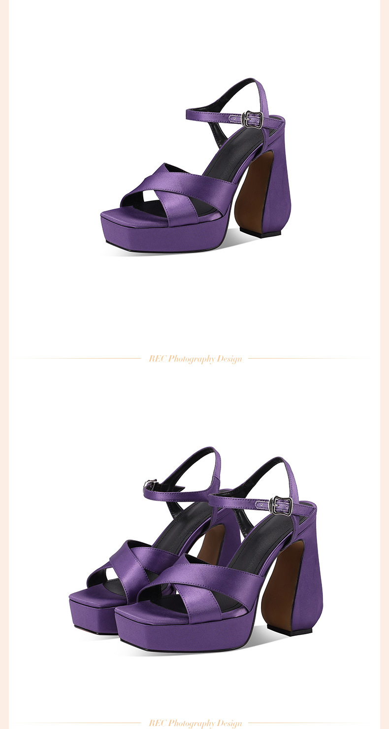 Sandal cao gót nữ hở mũi quai ngang đế platform gót 13 cm — đen chi tiết 4