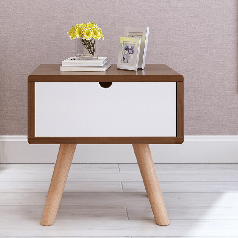 北欧床头柜全实木橡木整装家用卧室储物柜简约床边收纳小柜子抽屉