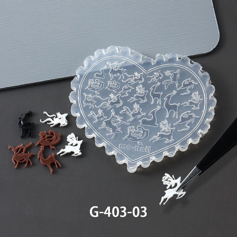 圣诞节3d立体浮雕美甲雪花硅胶模具圣诞老鹅铃铛靴子粘土结雕模板|undefined