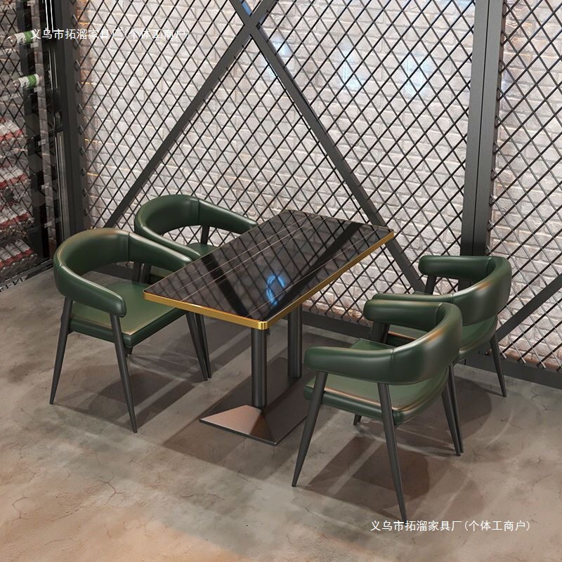 Bar booth sofas, milk tea cafe, barbecue restaurant, restaurant, tea house booth, music bar table and chair set