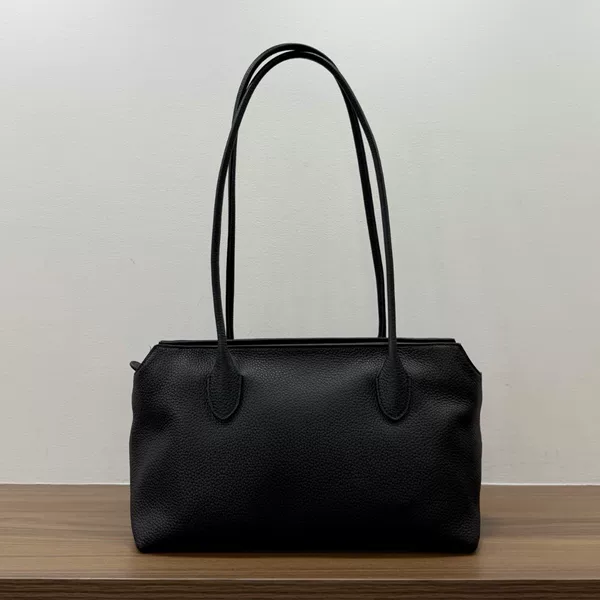 The Row Niche Terrasse First-Layer Cowhide Tote Bag, Minimalist Large-Capacity Shoulder Bag with Long Strap