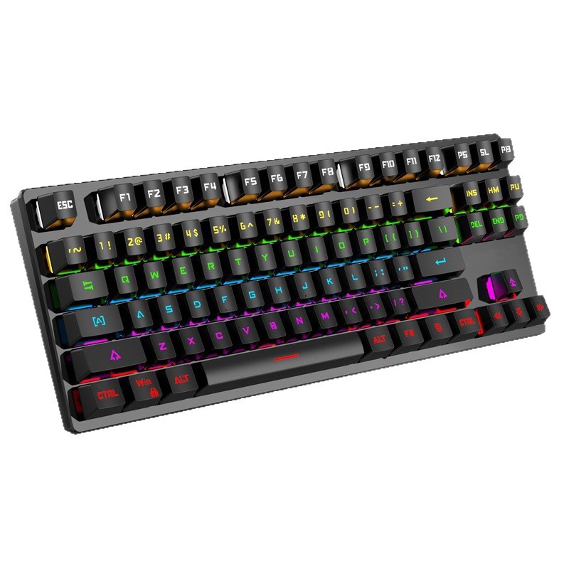 87 teclado mecánico cableado FVQ301 color RGB enchufe juego de tres modos teclado mecánico