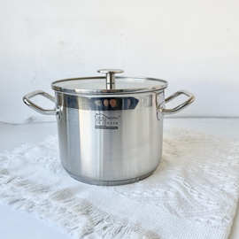 20*15cm不锈钢双耳汤锅 炖锅 煮锅 304不锈钢加深小汤锅