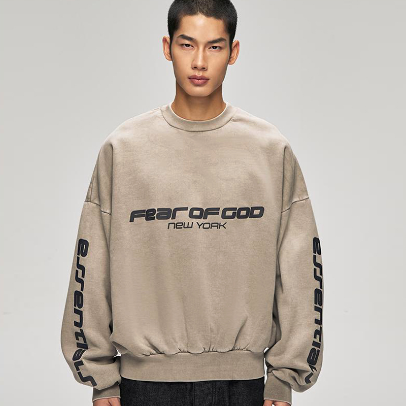 25Fw Essentials American Niche Trendy Brand Autumn and Winter Velvet Loose Round Neck Sweatshirt for Men and Women Couples