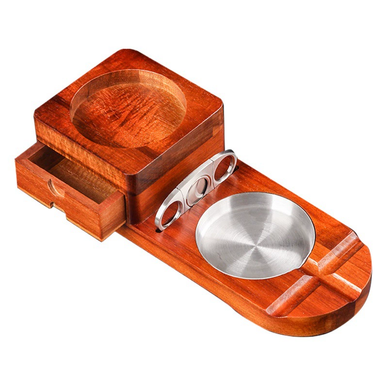 Спот внешней торговли сигары пепельница деревянная пепельница виски бокал с стальным резервуаром пепельница