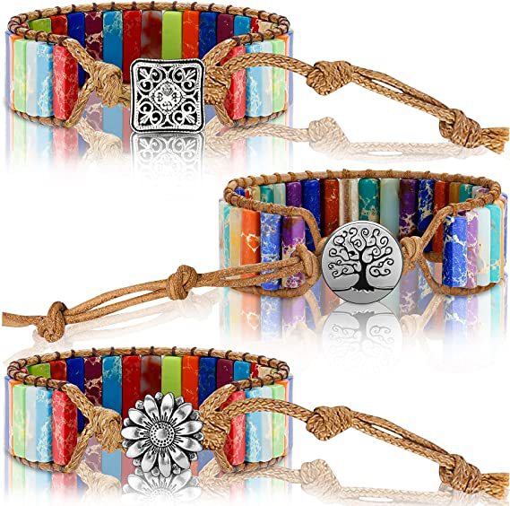 Casual Ethnic Style Geometric Emperor Stone Rope Knitting Drawstring Bracelets display picture 1