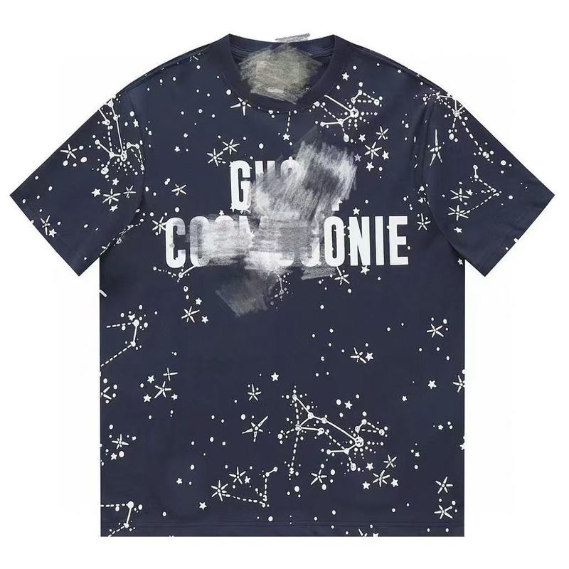 新しいルーズサマーカジュアルベビーブレスレタープリントトレンディブランドメンズとレディーストレンディ半袖Tシャツトップラウンドネック|undefined