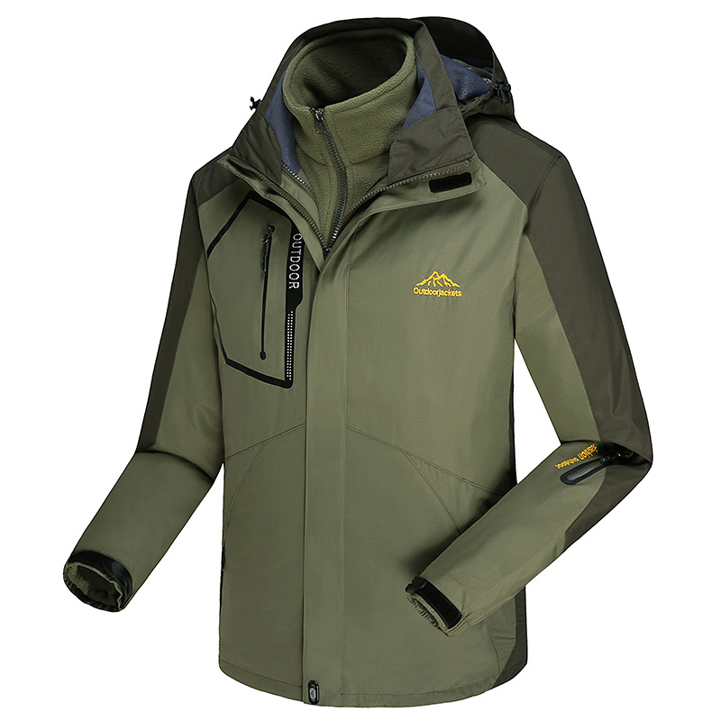 Al Aire Libre otoño e invierno marca de moda chaqueta hombres y mujeres tres en uno desmontable de dos piezas forro polar traje de Montañismo al por mayor