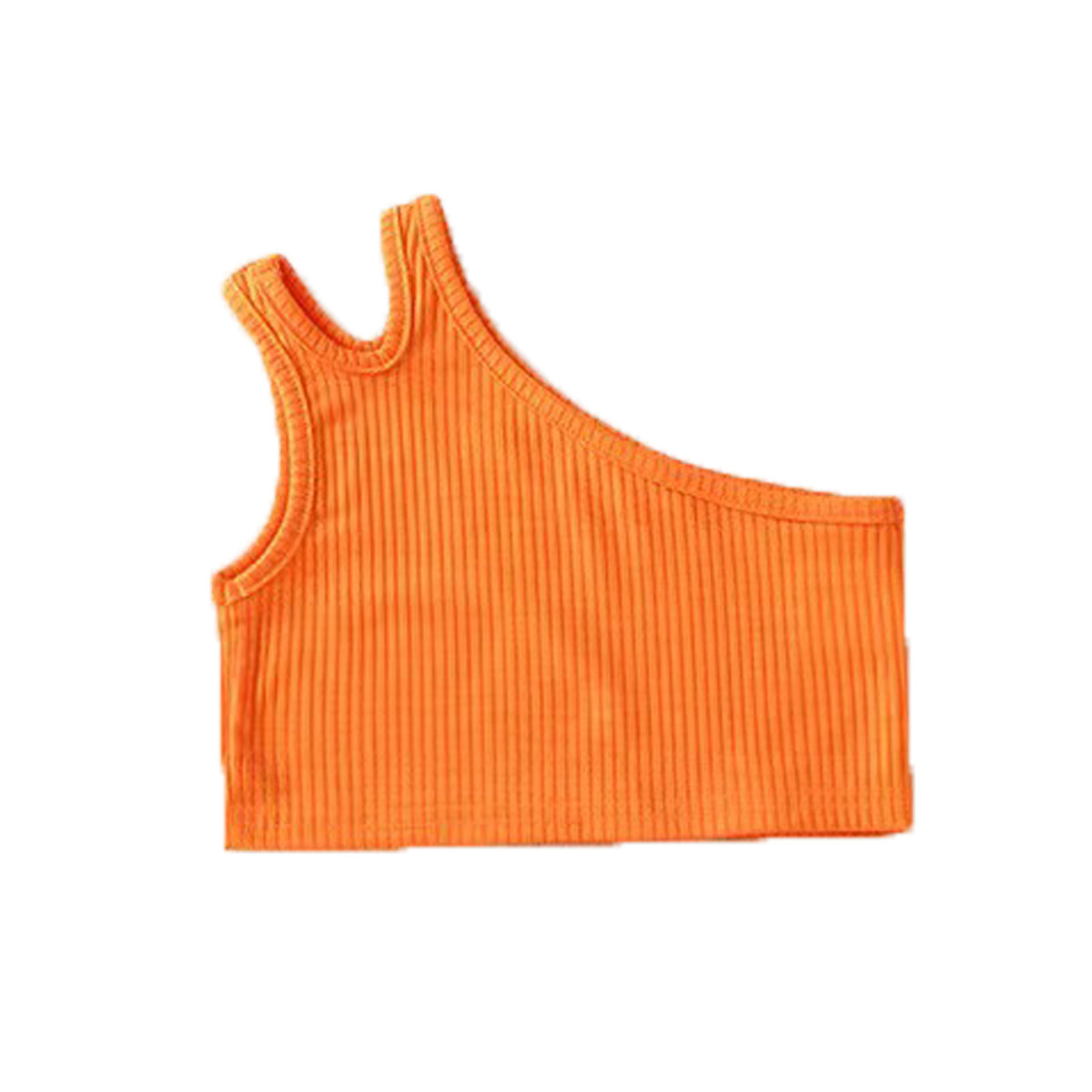 2026 chaleco de verano transfronterizo de ropa infantil de niñas nuevas niñas de comercio exterior hombros inclinados irregulares cinturón de 100 camisas
