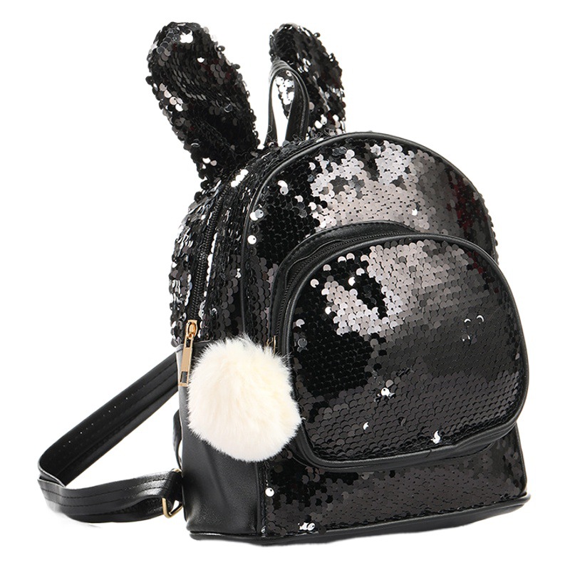 Hot Selling Rabbit Children's Learning Backpack Children's Backpack Books Clothes Large Storage Bag Sequin Bag