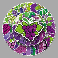 50张葡萄水果卡通行李箱贴纸个性潮流涂鸦笔记本电脑汽车外贸装饰