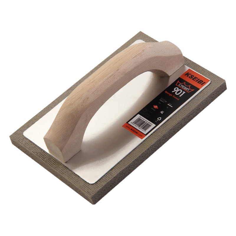 Espuma de goma esponja paleta de arcilla edificio trabajador azulejo paleta raspador mango de madera 210*140mm