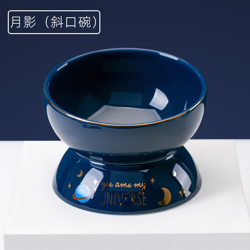 Nuevo gato tazón de cerámica cielo estrellado serie gato tazón perro tazón mediano y pequeño perro tazón de fuente de alimentación tazón para beber mascotas gato suministros