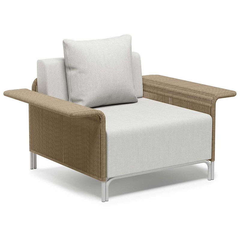 Sofá al aire libre patio trenzado combinación de silla de caña impermeable solar jardín villa terraza de alojamiento nórdico muebles de esquina