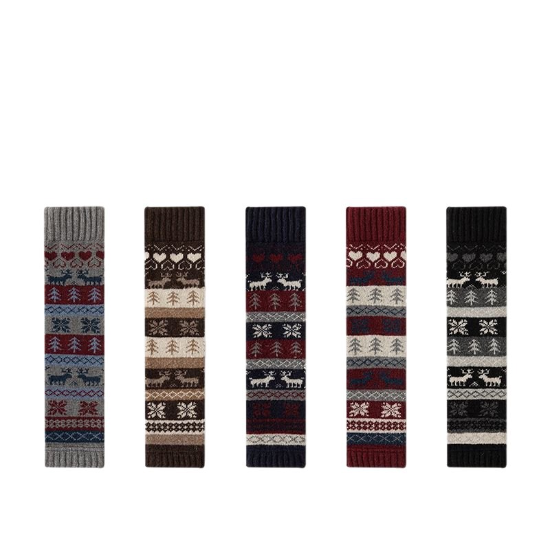 Woolen retro ethnic warm gaiters, ethnic style, fitted