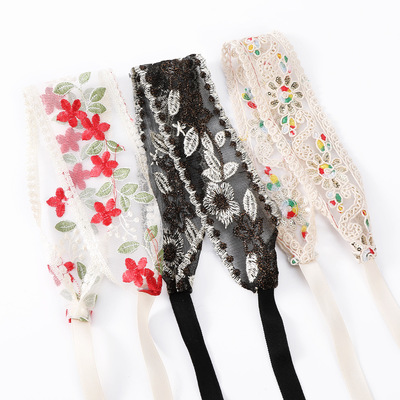 fashion Embroidery Flowers and leaves Jacobs Hair band Trend Hairdo Headband bride Head hoop Ribbon girl Hairdressing