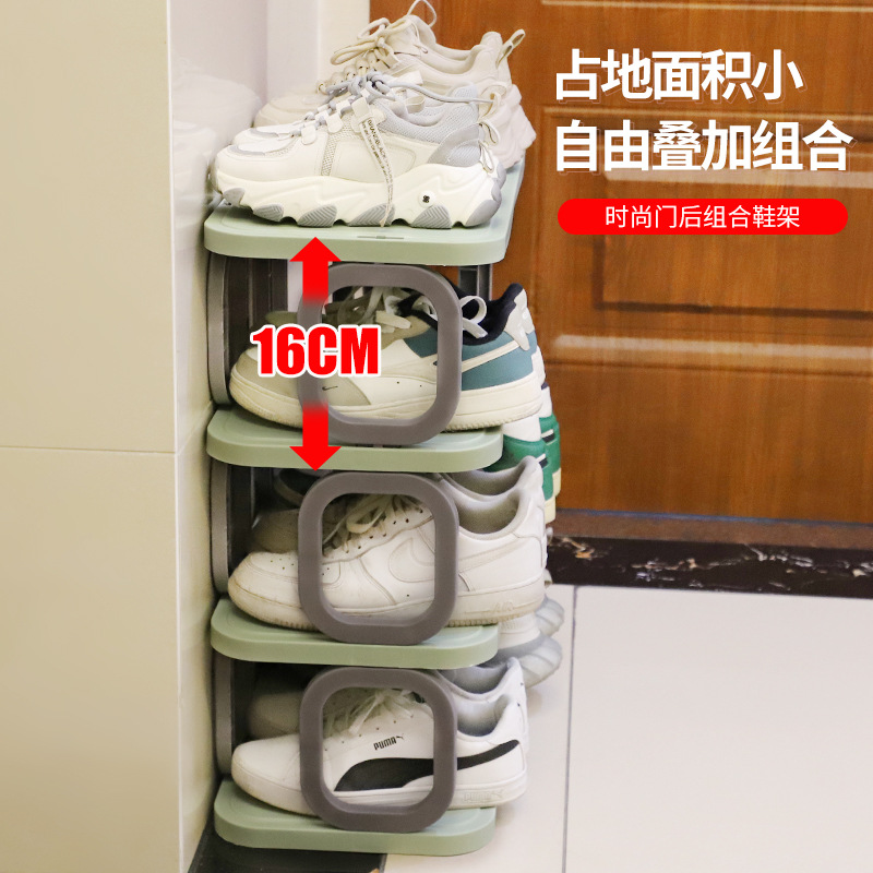 Hogar estante de almacenamiento de zapatos multifuncional de tres capas gabinete de zapatos de esquina de múltiples capas portátil que ahorra espacio image 5
